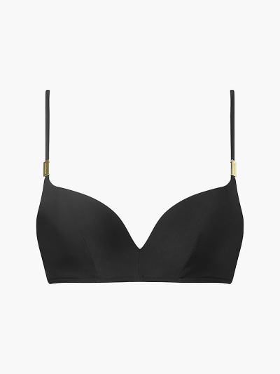 Calvin Klein Fürdőruha HU588923 | Calvin Klein Core Solids Plunge Női Bikini Felső Fekete